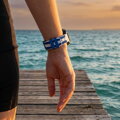 Garmin Watch Premium Sport Armband QuickFit 22 mm Weiß-Blau