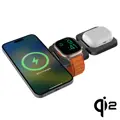 Cubenest Qi2 3in1 Faltbares Magnetisches Kabelloses Ladegerät EQ310 Grau