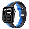Apple Watch Premium Sport Armband Schwarz/Blau
