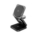 Cubenest Qi2 3in1 Faltbares Magnetisches Kabelloses Ladegerät SQ312 Pro Schwarz