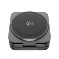 Cubenest Qi2 3in1 Faltbares Magnetisches Kabelloses Ladegerät SQ312 Pro Schwarz
