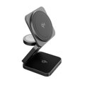 Cubenest Qi2 3in1 Faltbares Magnetisches Kabelloses Ladegerät SQ312 Pro Schwarz