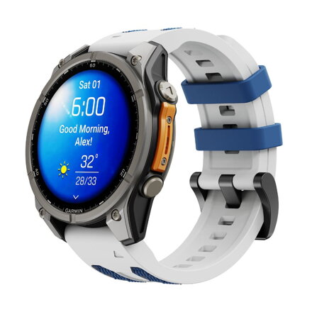 Garmin Watch Premium Sport Armband QuickFit 22 mm Weiß-Blau