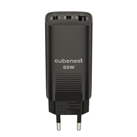 Cubenest GaN Ladegerät 65W S3D0 Schwarz