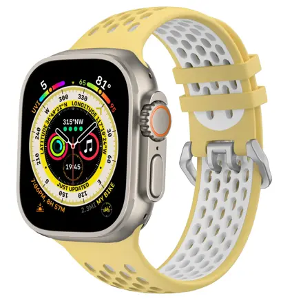 Apple Watch Sport Armband Gelb/Weiß