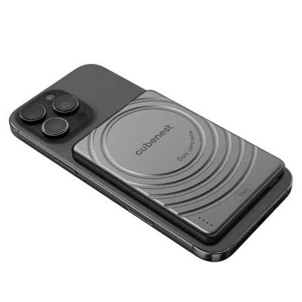 Cubenest Magnetische Kabellose Powerbank SlimDual 5000 mAh S1B3D Schwarz