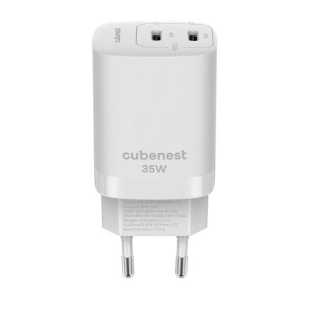 Cubenest GaN Ladegerät 35W S2D1 Weiß