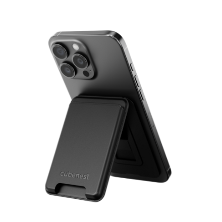 Cubenest Premium magnetische Wallet und Ständer WT01S Schwarz