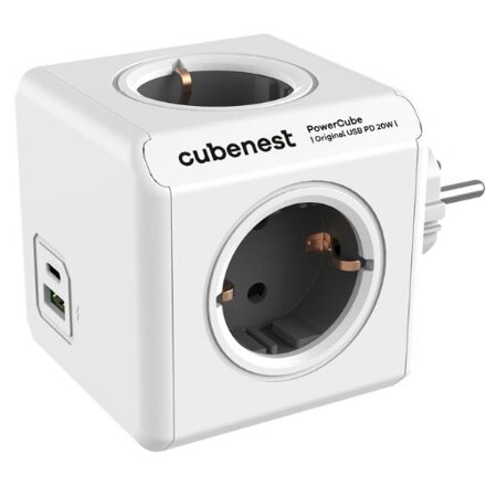 Cubenest PowerCube Original USB A+C PD 20 W Type F Grau