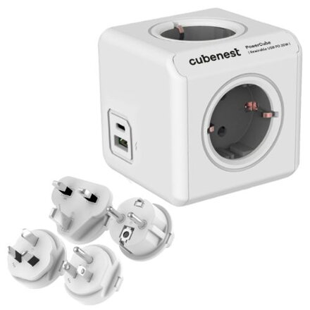 Cubenest PowerCube Rewirable USB A+C PD 20 W Type F Grau
