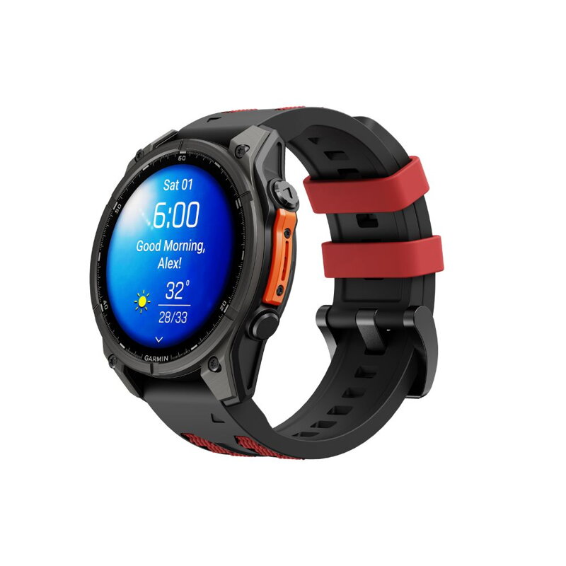 Garmin Watch Premium Sport Armband QuickFit 22 mm Schwarz-Rot