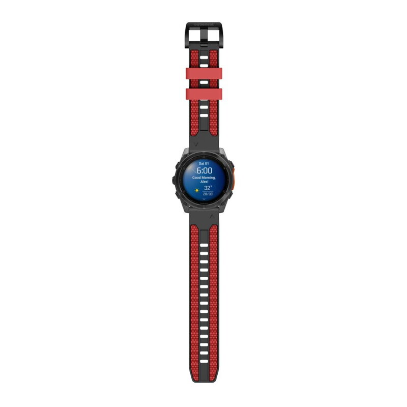 Garmin Watch Premium Sport Armband QuickFit 22 mm Schwarz-Rot