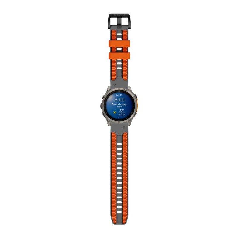 Garmin Watch Premium Sport Armband QuickFit 22 mm Grau-Orange