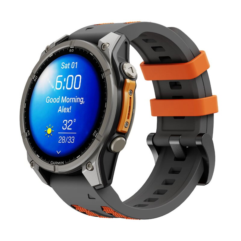 Garmin Watch Premium Sport Armband QuickFit 22 mm Grau-Orange