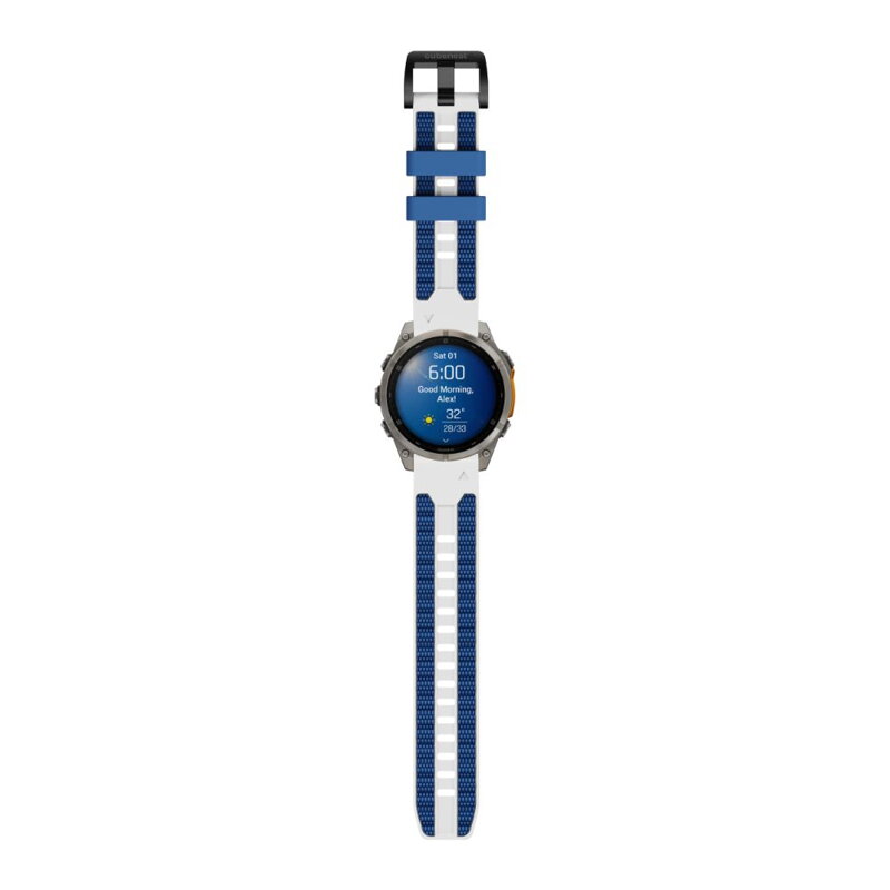 Garmin Watch Premium Sport Armband QuickFit 22 mm Weiß-Blau