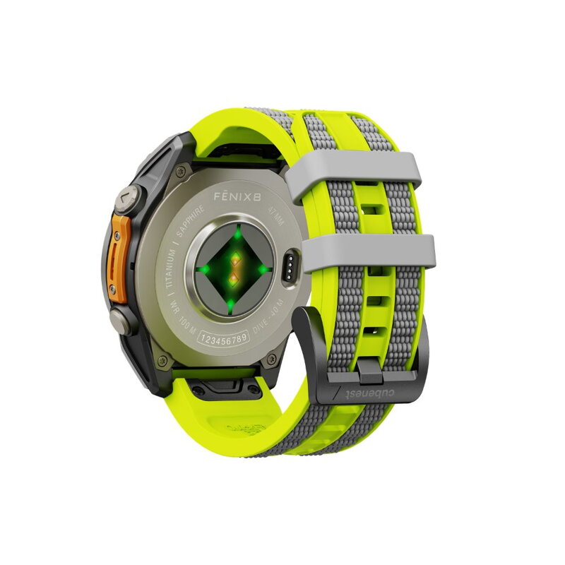 Garmin Watch Premium Sport Armband QuickFit 22 mm Gelb-Grau
