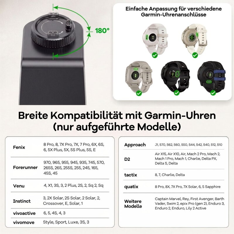 Cubenest Qi2.2 3in1 Magnetisches Kabelloses Ladegerät SQ314 Pro Garmin Watch