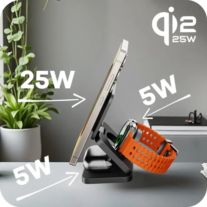 Qi2 MagSafe Ladegerät 3in1