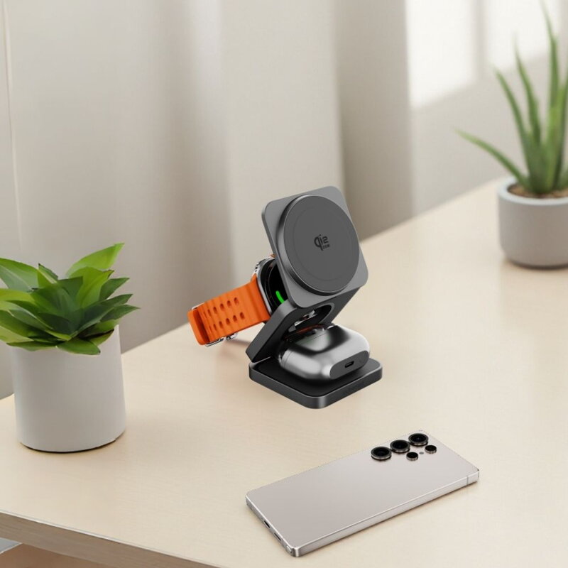 Cubenest Qi2.2 3in1 Faltbares Magnetisches Kabelloses Ladegerät SQS312 Pro Samsung Watch