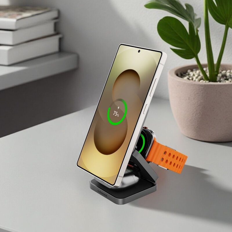 Cubenest Qi2.2 3in1 Faltbares Magnetisches Kabelloses Ladegerät SQS312 Pro Samsung Watch