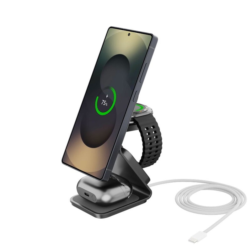 Cubenest Qi2.2 3in1 Magnetisches Kabelloses Ladegerät SQS314 Pro Samsung Watch