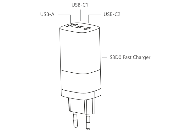 Cubenest GaN Ladegerät 65W S3D0 Weiß