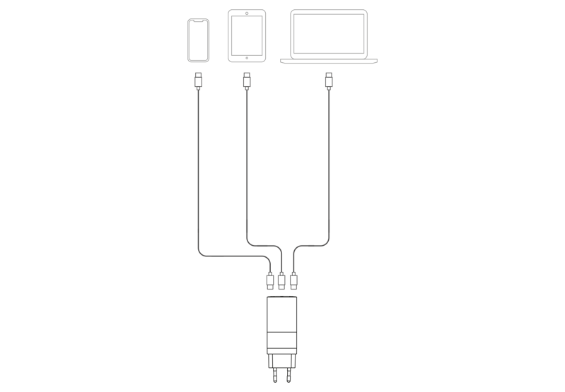 Cubenest GaN Ladegerät 65W S3D0 Weiß