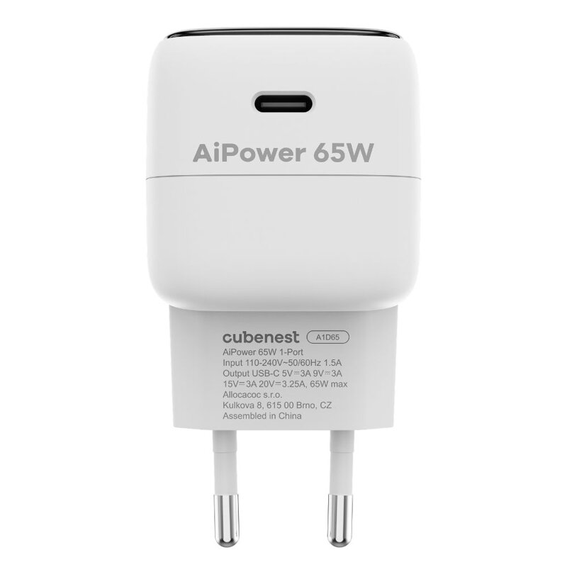 Cubenest AI PD GaN Nano Adapter USB-C 65W A1D65