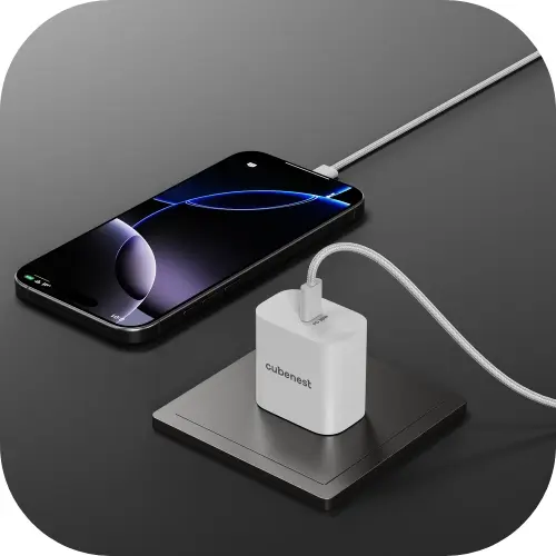 Cubenest GaN Ladegerät mit Kabel 65W S3D2