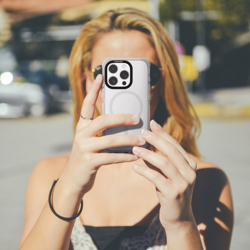 Cubenest Hülle für iPhone 15 Pro MagPro Strong Guard Weiß