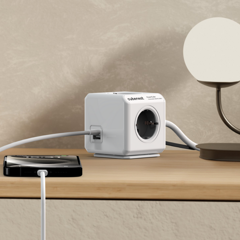 Cubenest PowerCube Extended USB A+C PD 20 W Type F Grau