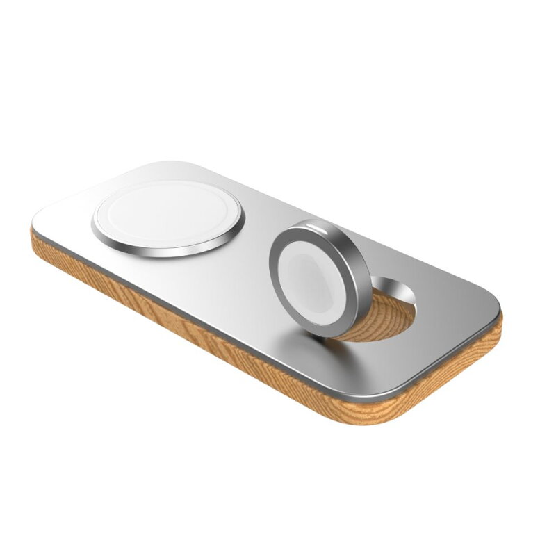 Cubenest 2in1 Magnetisches Kabelloses Ladegerät K200 Silber