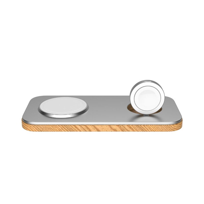 Cubenest 2in1 Magnetisches Kabelloses Ladegerät K200 Silber