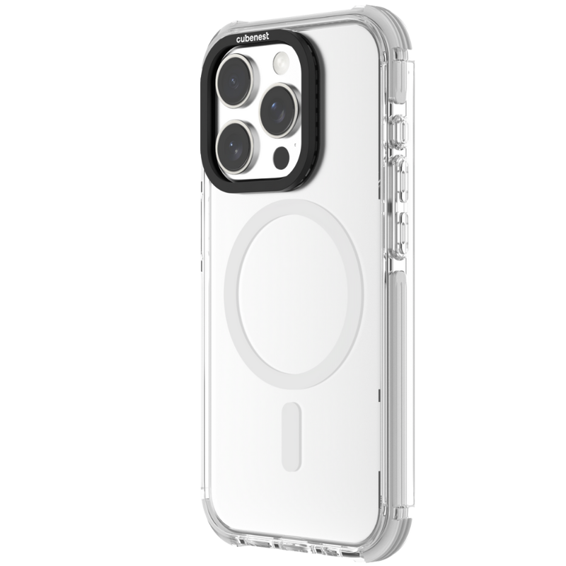 Cubenest Hülle für iPhone 15 Pro MagPro Strong Guard Weiß