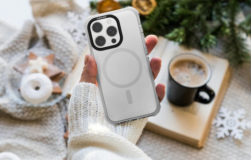 Cubenest Hülle für iPhone 15 Pro MagPro Strong Guard Weiß