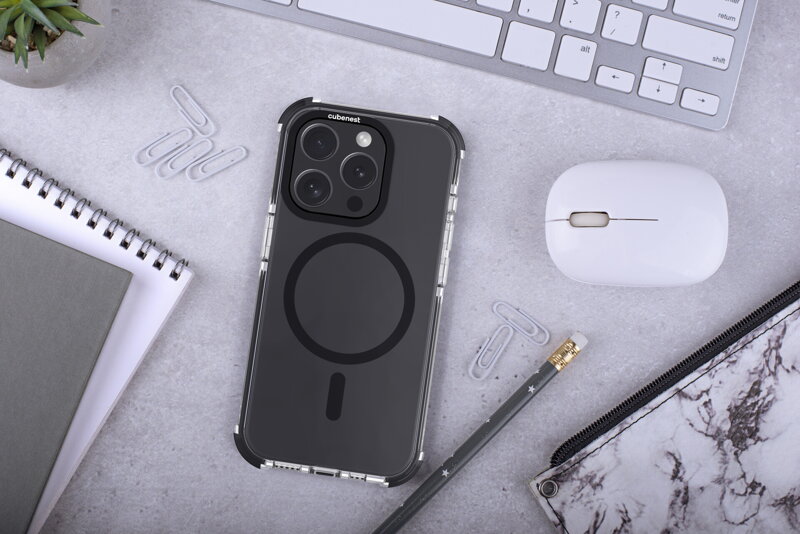 Cubenest Hülle für iPhone 15 Pro MagPro Strong Guard Schwarz