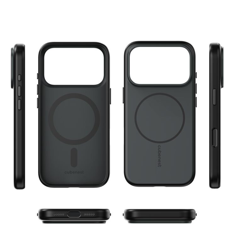 Cubenest Hülle für iPhone 17 Pro MagSafe-kompatibel Schwarz Matt