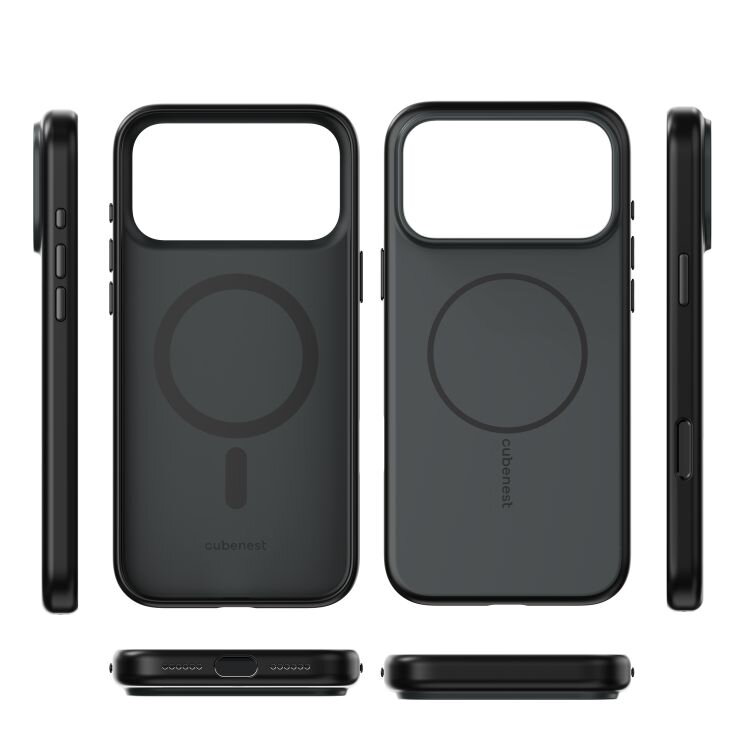 Cubenest Hülle für iPhone 17 Pro Max MagSafe-kompatibel Schwarz Matt