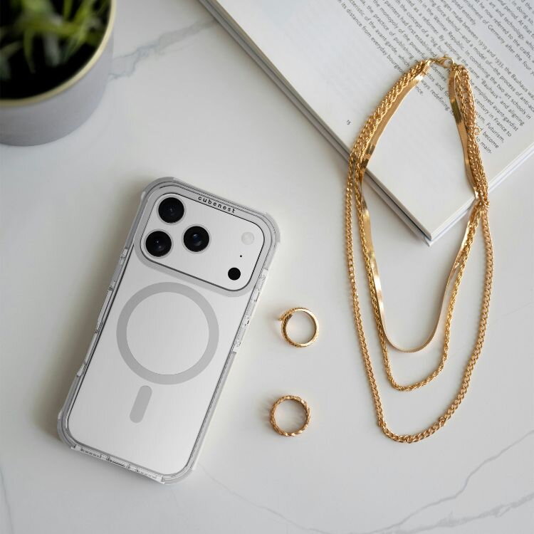 Cubenest Hülle für iPhone 17 Pro MagPro Strong Guard weiß