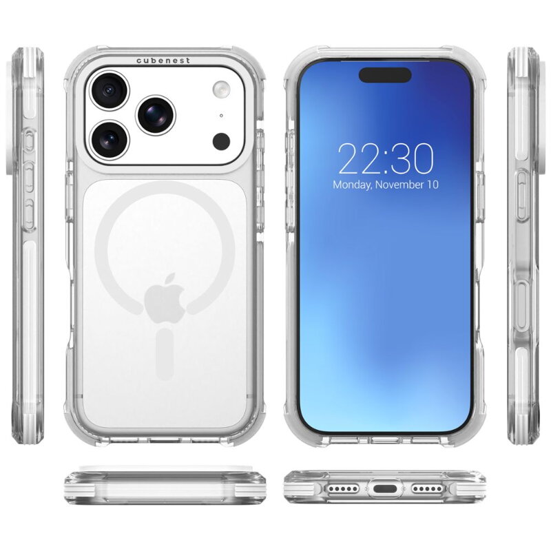 Cubenest Hülle für iPhone 18 Pro MagPro Strong Guard weiß