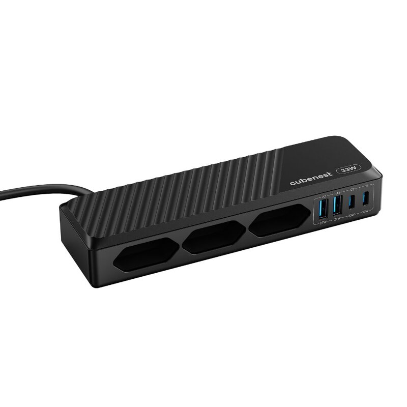 Cubenest PD GaN PowerStrip SlimSline 7v1 Extended USB 33W