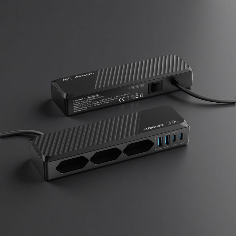 Cubenest PD GaN PowerStrip SlimSline 7v1 Extended USB 33W