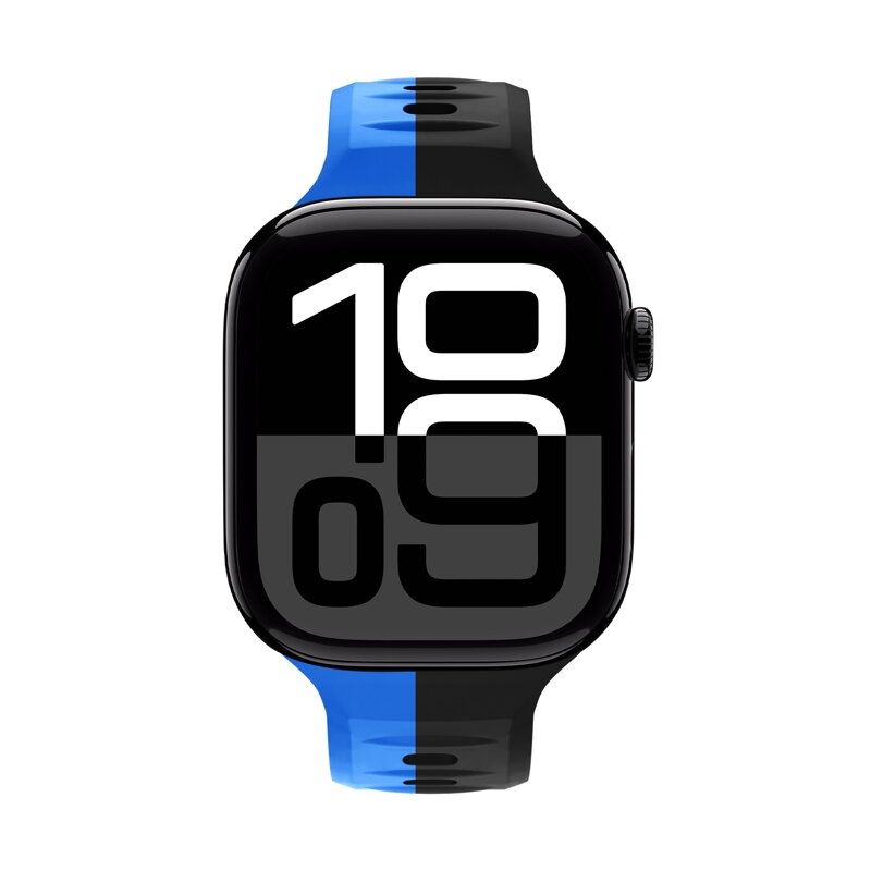 Apple Watch Premium Sport Armband Schwarz/Blau