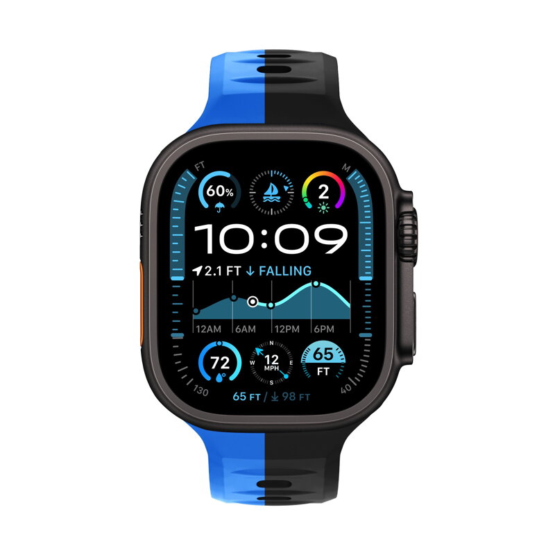 Apple Watch Premium Sport Armband Schwarz/Blau