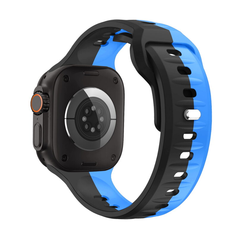 Apple Watch Premium Sport Armband Schwarz/Blau