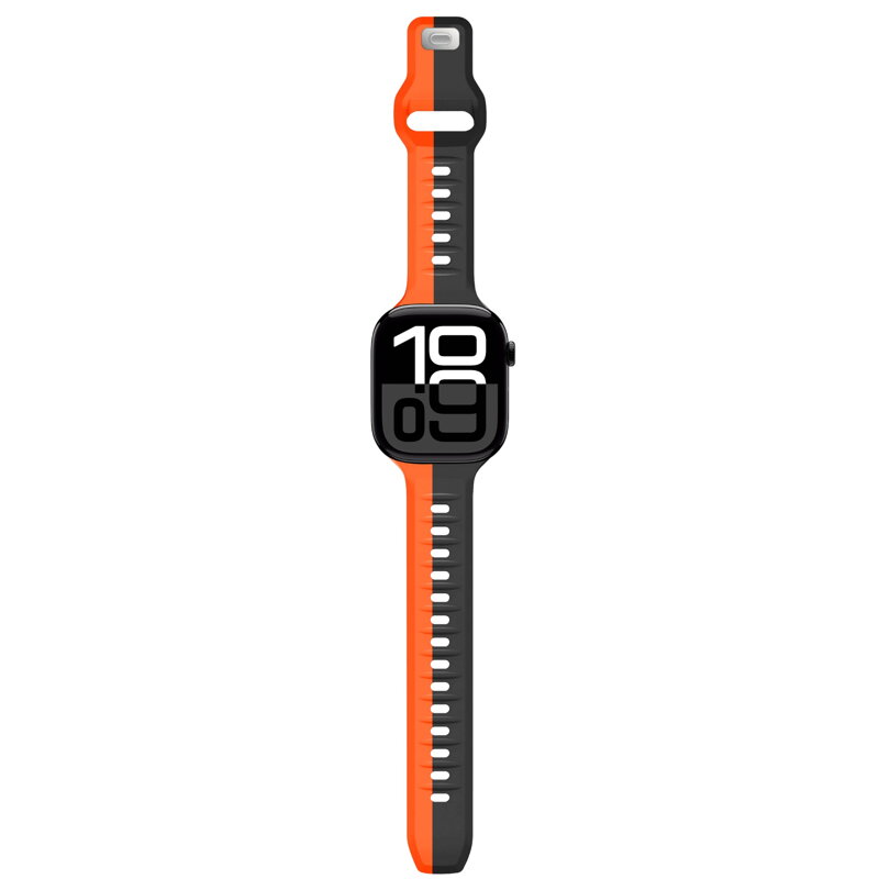 Apple Watch Premium Sport Armband Schwarz/Orange