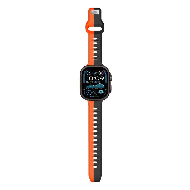 Apple Watch Premium Sport Armband Schwarz/Orange