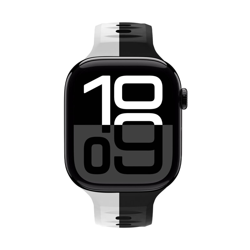 Apple Watch Premium Sport Armband Schwarz/Grau