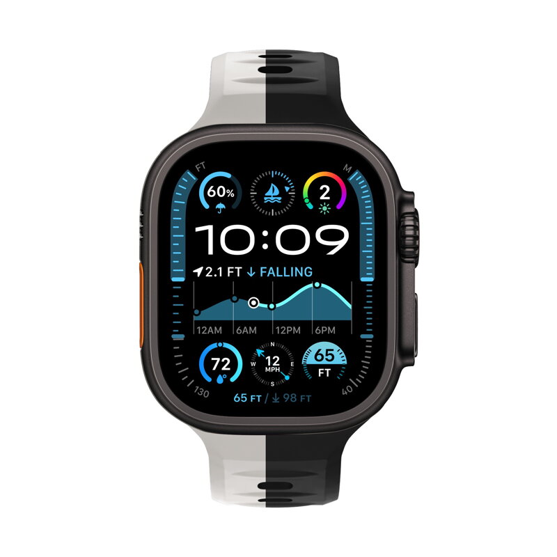 Apple Watch Premium Sport Armband Schwarz/Grau