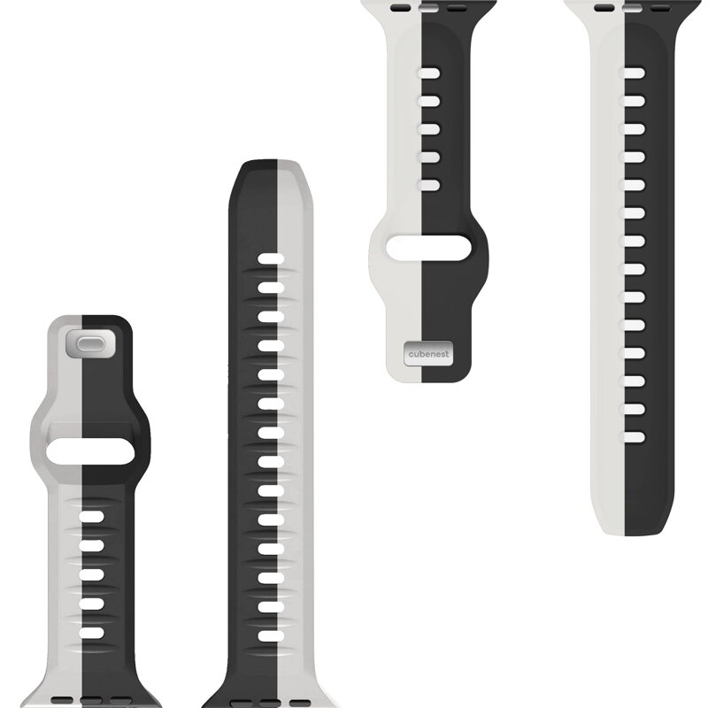 Apple Watch Premium Sport Armband Schwarz/Grau